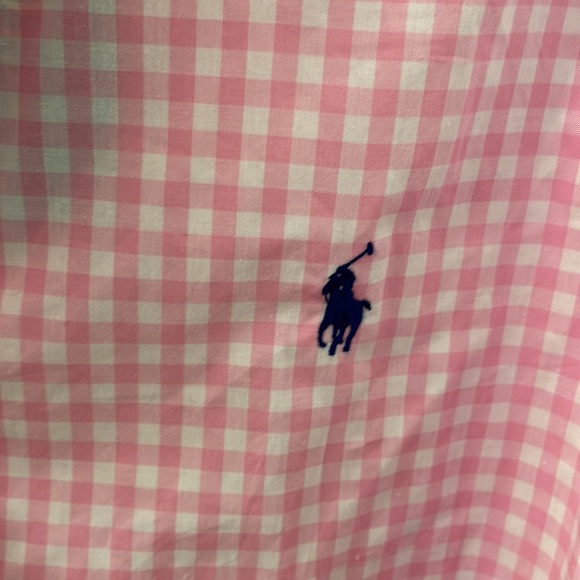 Polo Ralph Lauren pink gingham button down shirt. Size youth L (14-16) - Picture 4 of 6